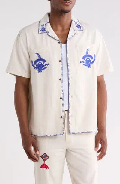 Raga Man Gopal Embroidered Camp Shirt In Multi