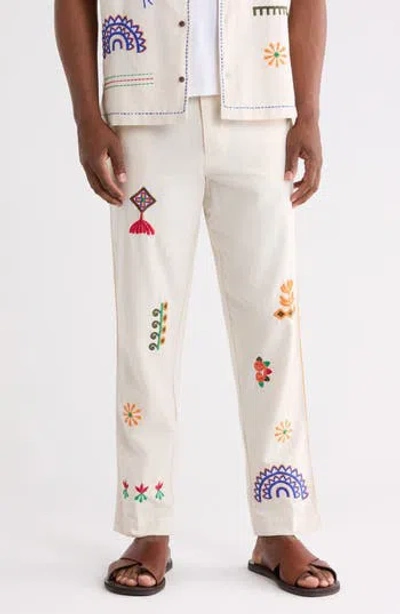 Raga Man Ranbir Embroidered Trousers In White