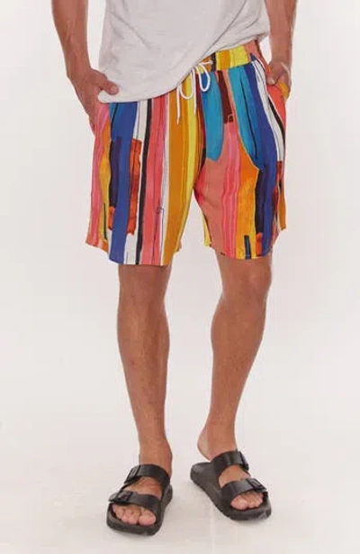 Raga Paint Stroke Shorts In Pink Multi
