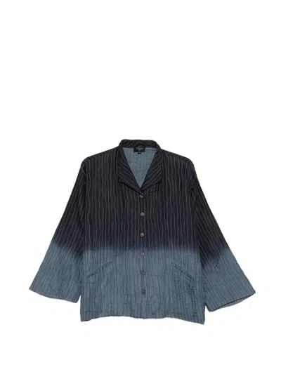 Raga Pinstripe-print Crinkled Jacket In Blue