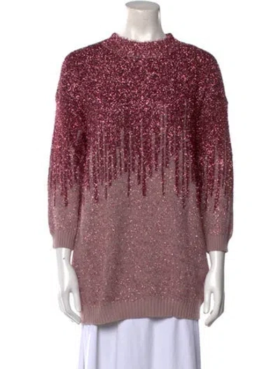 Pre-owned Raga Printed Mock Neck Sweater In Pink