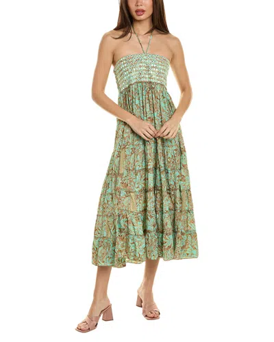 Raga Rani Halter Maxi Dress In Sea Green