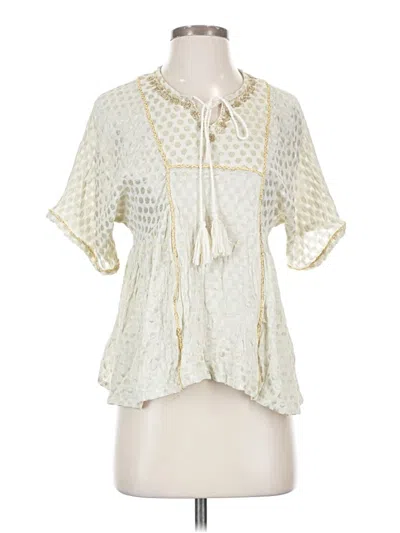 Pre-owned Raga Short Sleeve Blouse In Ivory