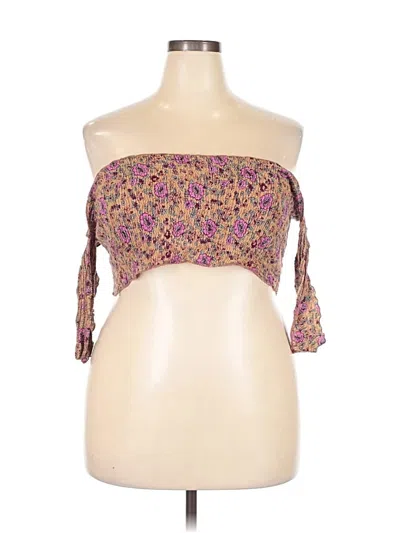 Pre-owned Raga Short Sleeve Blouse In Purple