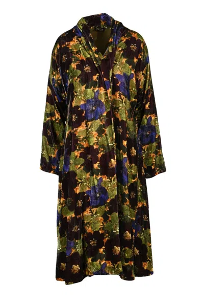 Raga Velvet Overcoat Open - Multicolor In Brown