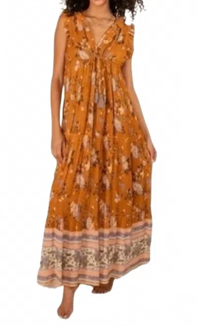 Raga Women's Sleeveless Floral Maxi Dress In Mustard In Multi