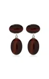 Ragbag Studio Emberly Tiger's Eye Earrings In Brown