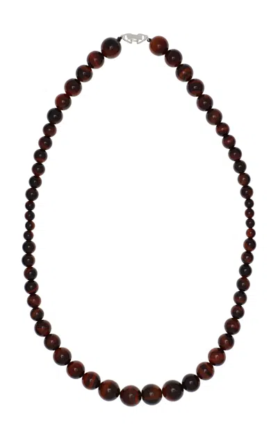 Ragbag Studio Emberly Tiger's Eye Necklace In Brown