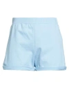 Ragdoll Woman Shorts & Bermuda Shorts Sky Blue Size S Cotton