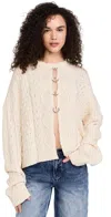 Ragged Priest Dimension Knit Cardigan Cream In Cream