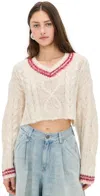 Ragged Priest Load Knit Sweater Ecru In Ecru