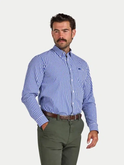 Raging Bull Classic Long Sleeve Gingham Shirt In Blue