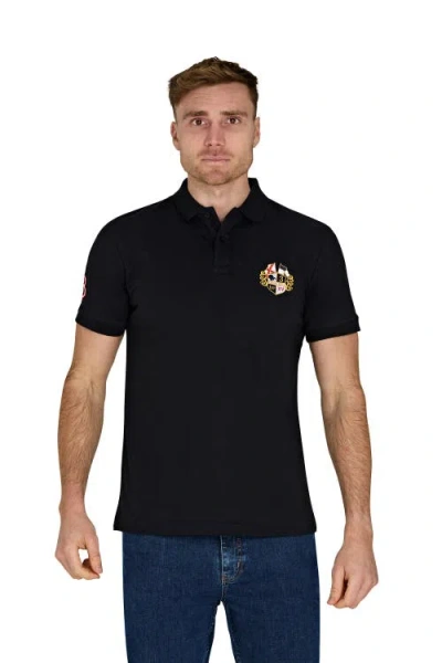 Raging Bull Crest Polo In Black