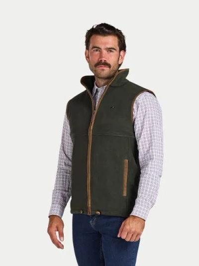 Raging Bull Fleece Gilet In Green