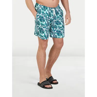 Raging Bull Hawaiian Printed Swim Shorts In Green