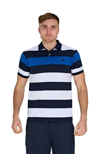 Raging Bull Jersey Contrast Panel Polo In Multi