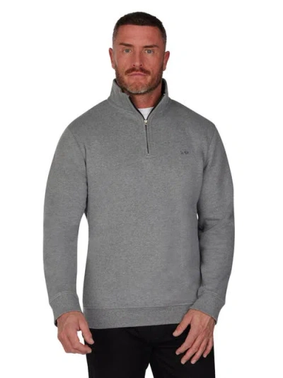 Raging Bull Jersey Quarter Zip Sweat In Gray