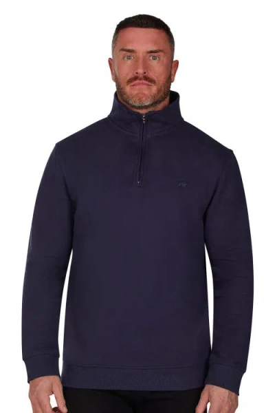 Raging Bull Jersey Quarter Zip Sweat In Purple