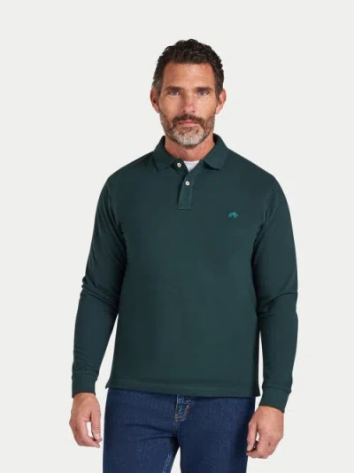 Raging Bull Long Sleeve Classic Pique Polo In Green