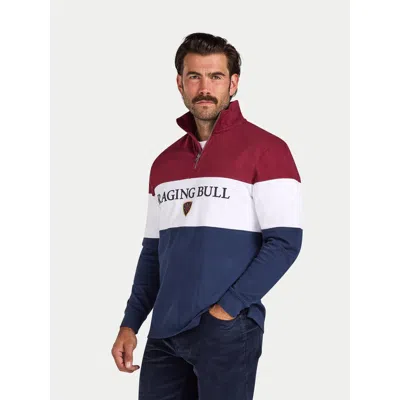 Raging Bull Long Sleeve Quarter Zip Sweatshirt In Multi