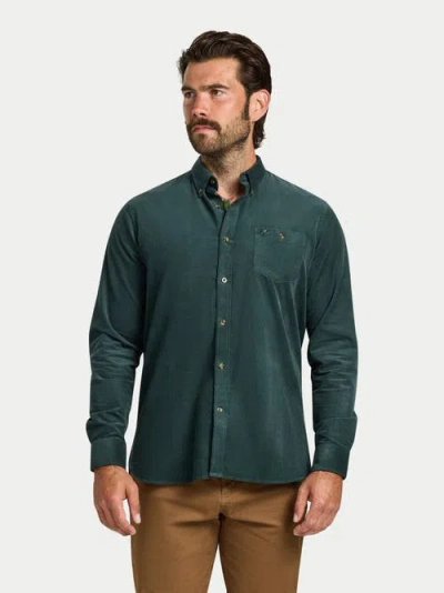 Raging Bull Long Sleeve Soft Needle Corduroy Shirt In Green