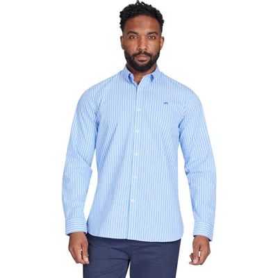 Raging Bull Long Sleeve Stripe Shirt In Blue