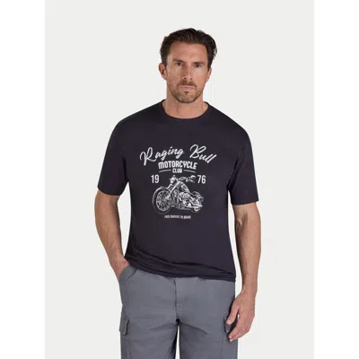 Raging Bull Motorcycle Club Printed T-shirt In Black