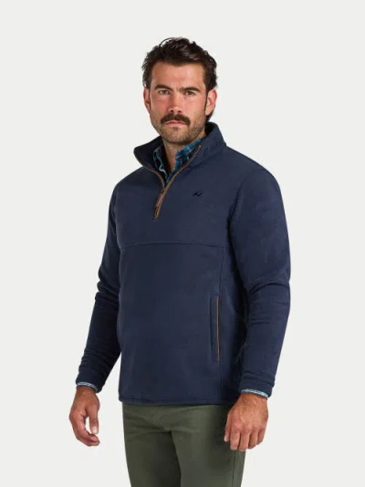 Raging Bull Quarter Zip Fleece Sweatshirt In Blue