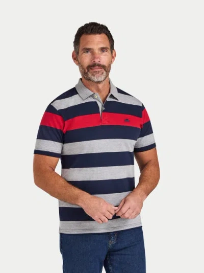 Raging Bull Short Sleeve Contrast Stripe Polo Shirt In Red