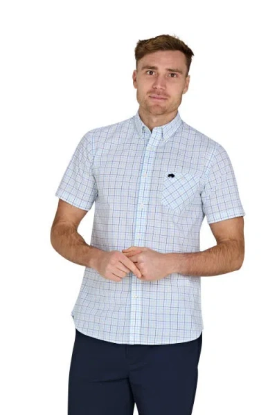Raging Bull Short Sleeve Cotton Poplin Shirt In White