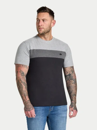 Raging Bull Short Sleeve Crew Neck Panel T-shirt In Black