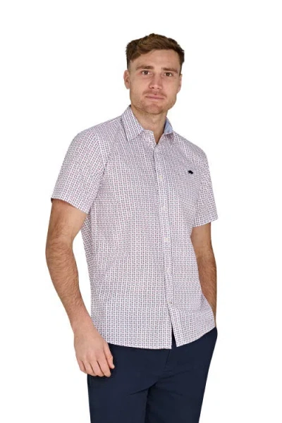 Raging Bull Short Sleeve Flower Cotton Poplin Shirt In Multi