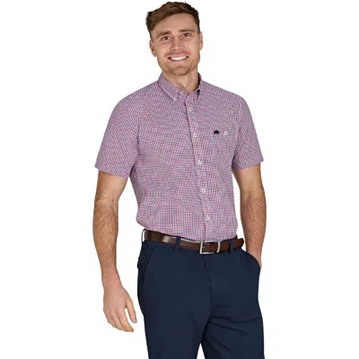 Raging Bull Short Sleeve Graph Check Poplin Shirt In Pink