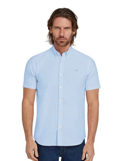 Raging Bull Short Sleeve Lightweight Oxford Shirt In Blue