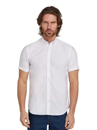 Raging Bull Short Sleeve Lightweight Oxford Shirt In White
