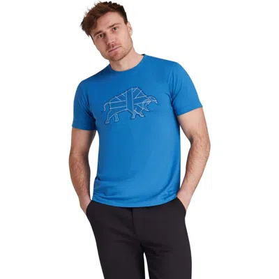 Raging Bull Stitch Embroidery Bull T-shirt In Blue
