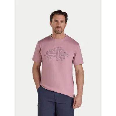 Raging Bull Stitched Bull Crew Neck T-shirt In Pink