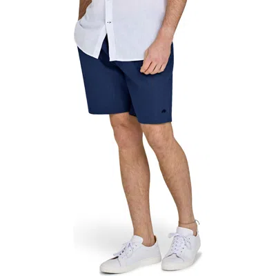 Raging Bull Stretch Waist Linen Short In Blue