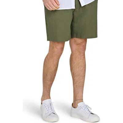 Raging Bull Stretch Waist Linen Short In Green