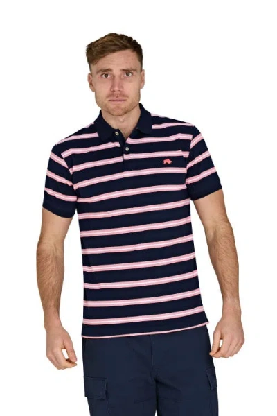 Raging Bull Trio Stripe Polo In Multi