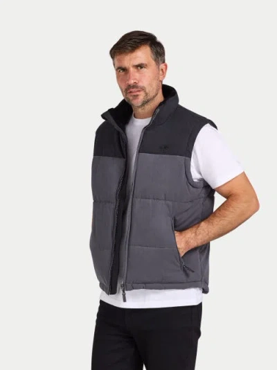 Raging Bull Two Tone Zip Neck Gilet In Black