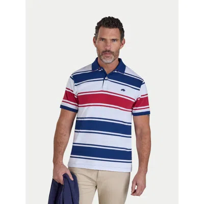 Raging Bull Wide Stripe Jersey Polo Shirt In Multi