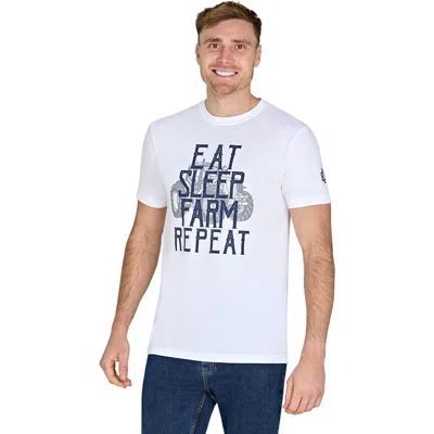Raging Bull Yfc Eat Sleep Farm T-shirt In White
