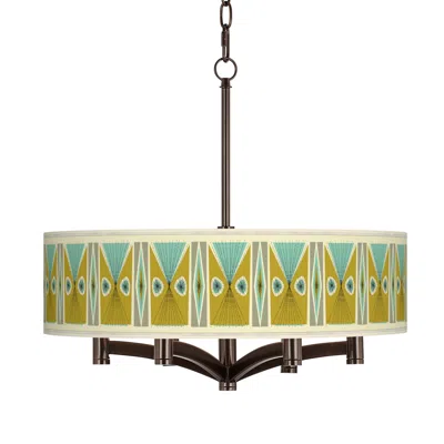 Ragnar Giclee Glow Ava 20" Vernaculis Iii 6-light Bronze Pendant Chandelier