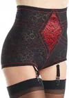 Rago Firm Control Lacette Brief Panty In Red Black In Black