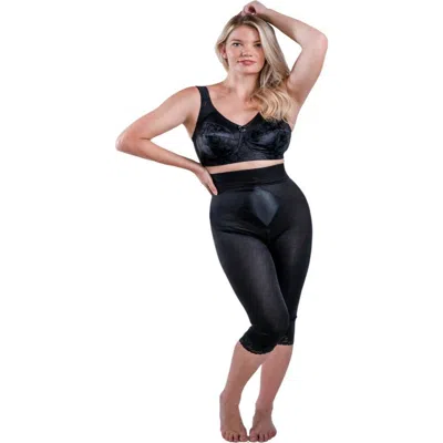 Rago High Waist Capri Pant Liner With Tummy Control In Black