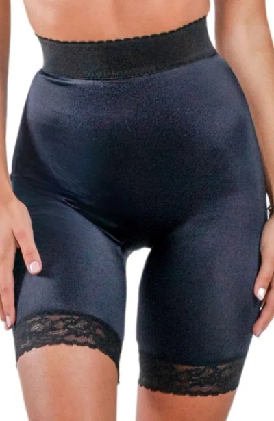 Rago High Waist Mid Thigh Short In Blue