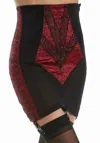 Rago High Waist Open Bottom Girdle With Zipper In Red / Black In Multi