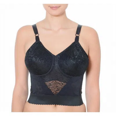 Rago Lacette Longline Wireless Expandable Cup Bra In Black