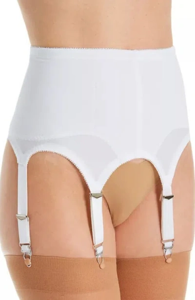 Rago Moderate Shaping & Tummy Control Garter Belt With Six Metal Garters In White
